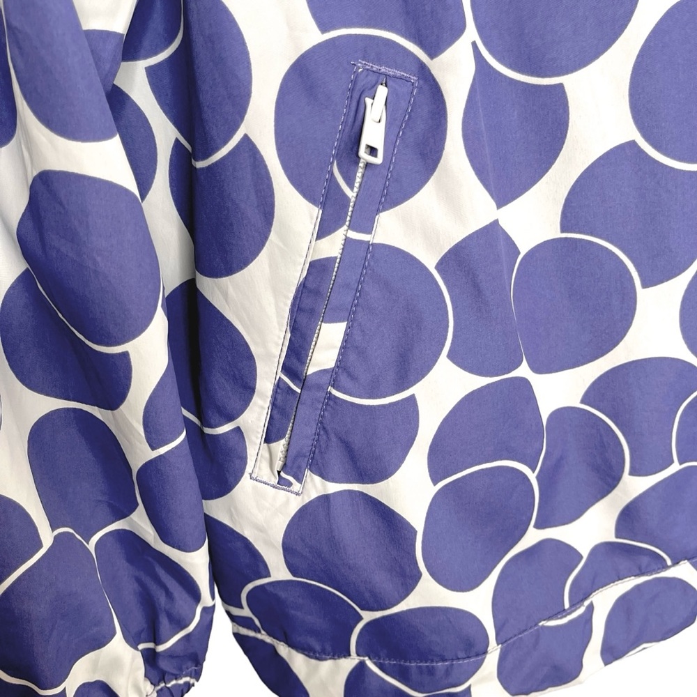 Boden Pullover Half Zip Windbreaker Jacket Purple Polka Dot Size 12 - Picture 6 of 13